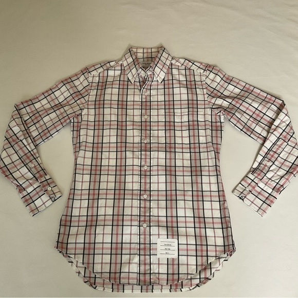 Thom Browne Plaid Long Sleeve Shirt Cotton Size 1 Small - Picture 10 of 16